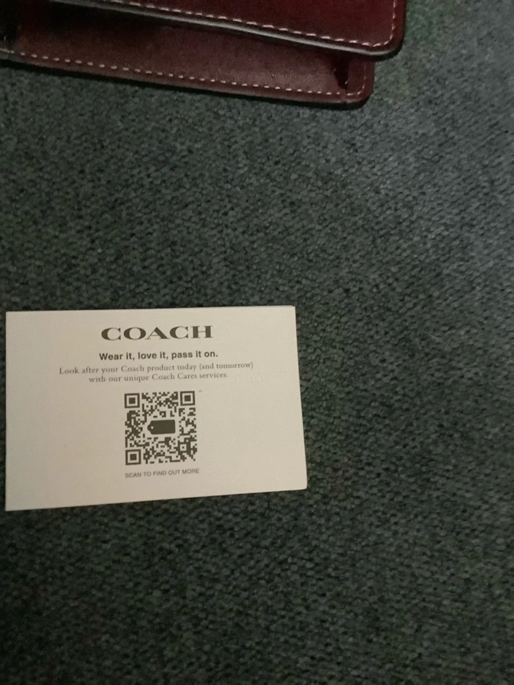 NWT NEW Coach Burgundy and pink bow logo Crossbody Purse with silver Chain - Picture 7 of 9